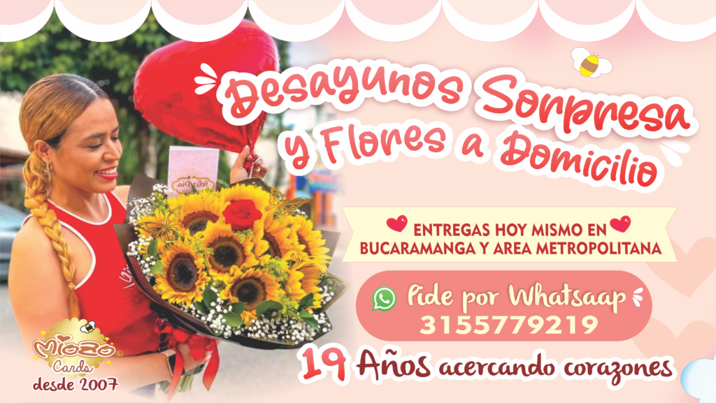 Desayunos sorpresa y flores a domicilio en Bucaramanga con entrega el mismo día.